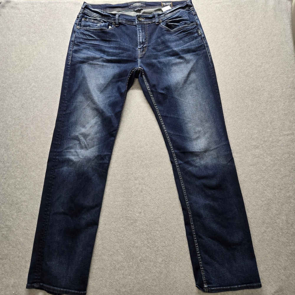 Silver Jeans Co Grayson Mens 36x36 Dark Wash Straight Leg EMC Denim M33314SSX443